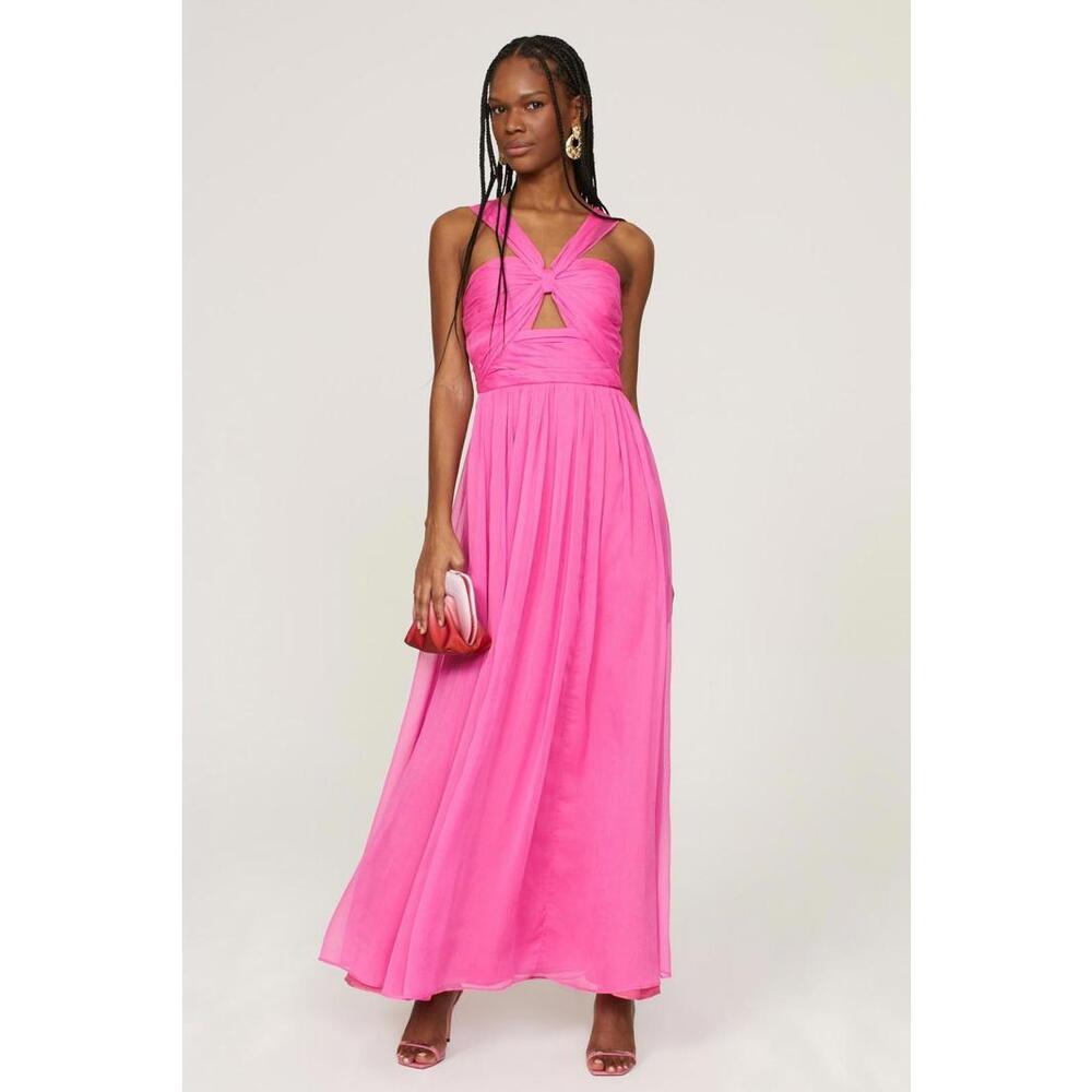 Adam Lippes x RTR Pink Knot Front Gown Size 14 with Fabric Pull Discoloration - Picture 2 of 14